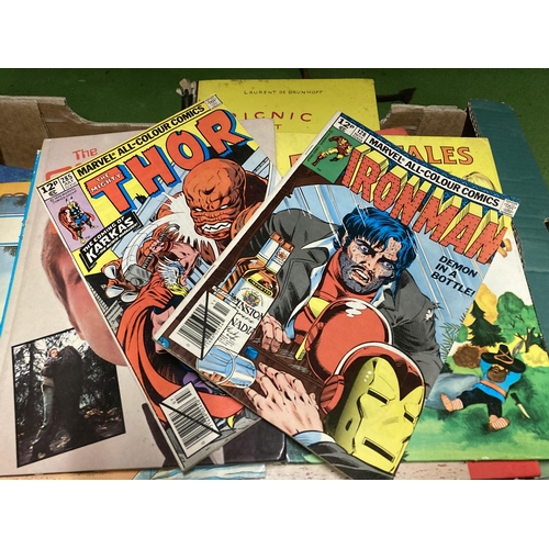 865 - A MIXED LOT OF ITEMS TO INCLUDE THE MIGHTY THOR AND FURTHER COMIC, ANNUALS TO INCLUDE BEANO, RUPERT ... 