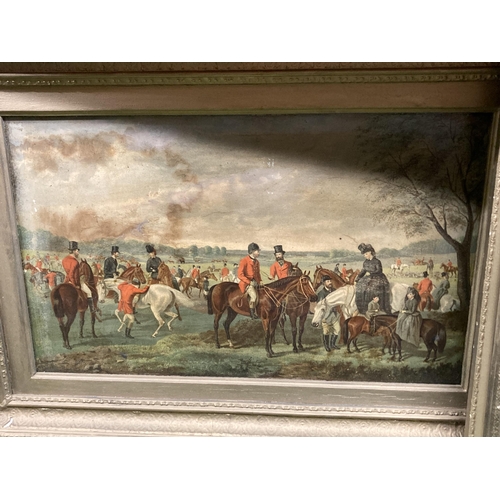 887 - A GROUP OF THREE VINTAGE GILT FRAMED HUNTING PRINTS