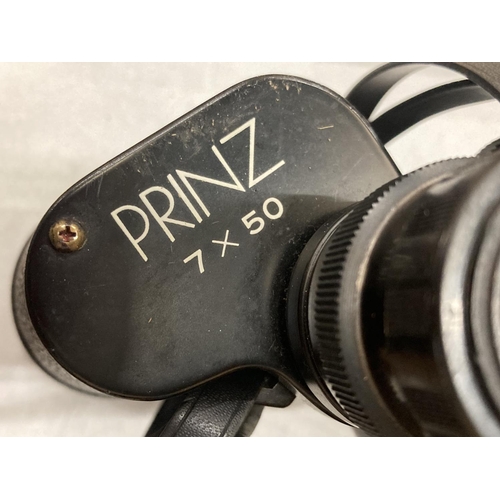 266 - TWO PAIRS OF BINOCULARS, PATHESCOPE DE LUXE 16 X 50 FIELD AND PRINZ 7 X 50