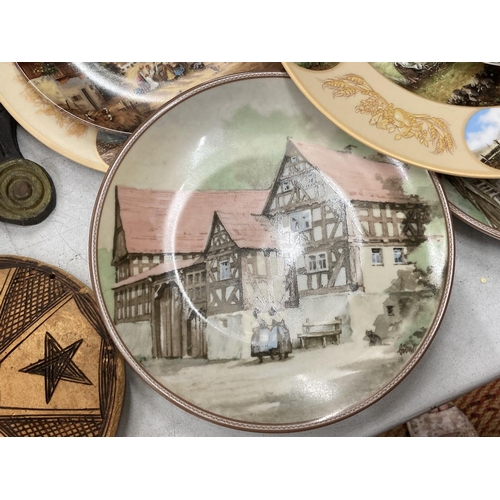 275 - A LARGE QUANTITY OF CABINET/WALL PLATES TO INCLUDE RURAL SCENES