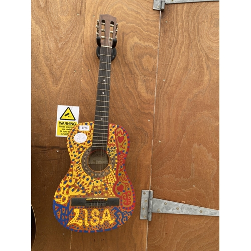 1770 - A PAINTED ENCORE ACOUSTIC GUITAR