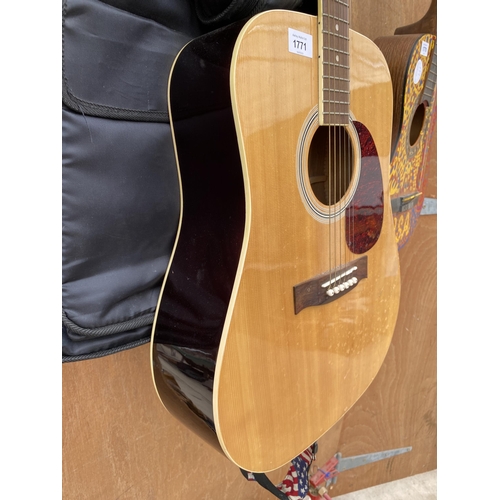 1771 - A COUNTRYMAN ACOUSTIC GUITAR WITH CARRY CASE