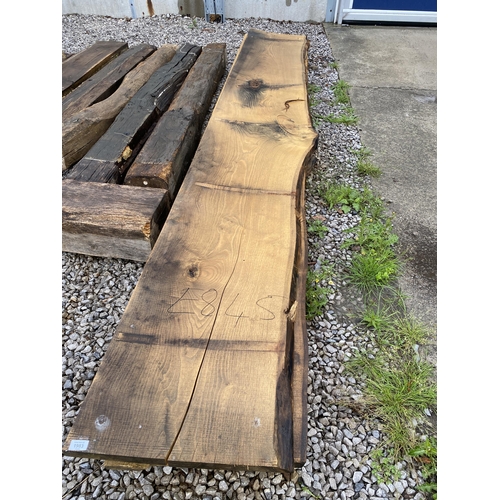 1983 - FIVE LENGTHS OF ROUGH SAWN SWEET CHESTNUT TIMBER