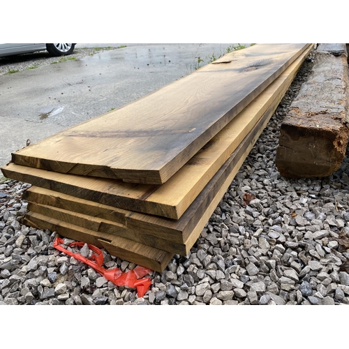 1983 - FIVE LENGTHS OF ROUGH SAWN SWEET CHESTNUT TIMBER