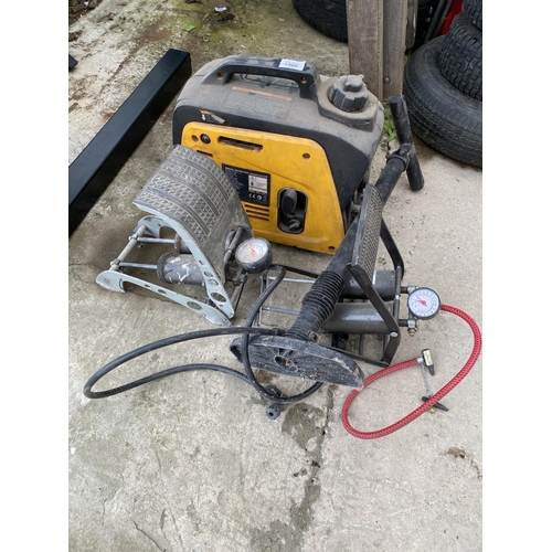 1986 - AN MPAX INVERTOR GENERATOR, TWO FOOT PUMPS AND A STIRRUP PUMP