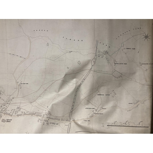 302 - AN OLD ORDNANCE SURVEY MAP OF AREAS IN MACCLESFIELD TO INCLUDE MACCLESFIELD CANAL, HURDSFIELD HOUSE,... 