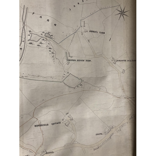 302 - AN OLD ORDNANCE SURVEY MAP OF AREAS IN MACCLESFIELD TO INCLUDE MACCLESFIELD CANAL, HURDSFIELD HOUSE,... 