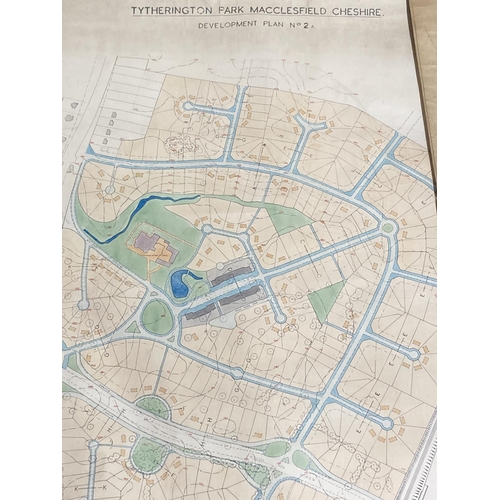 304 - TWO OLD DEVELOPMENT PLANS RELATING TO TYTHERINGTON PARK MACCLESFIELD CHESHIRE BOTH NUMBERED 2A