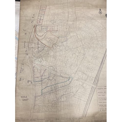 304 - TWO OLD DEVELOPMENT PLANS RELATING TO TYTHERINGTON PARK MACCLESFIELD CHESHIRE BOTH NUMBERED 2A