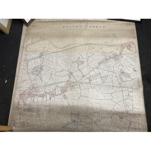 305 - TWO OLD ORDNANCE SURVEY MAPS OF CHEADLE HEATH AND BRAMHALL EDITION OF 1909