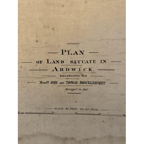 307 - THREE VINTAGE 1882 PLANS OF LAND SITUATE IN ARWICK BELONGING TO W J BROCKLEHURST ESQ AND MESSRS JOHN... 