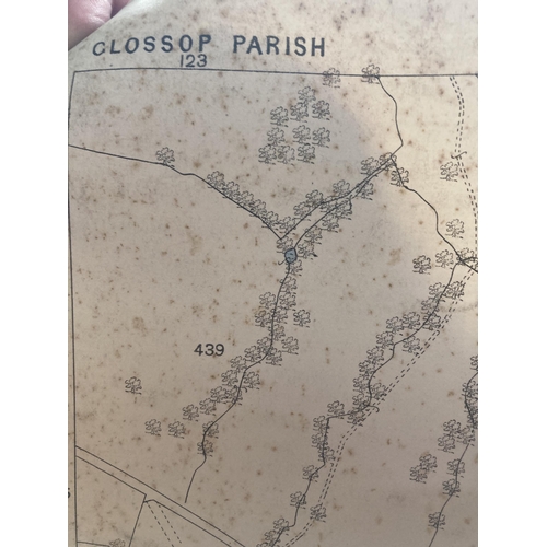 310 - TWO OLD ORDNANCE SURVEY MAP OF GLOSSOP PARISH DERBYSHIRE (NORTHERN DIVISION) PUBLISHED IN 1880