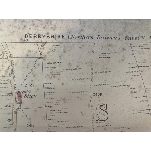 310 - TWO OLD ORDNANCE SURVEY MAP OF GLOSSOP PARISH DERBYSHIRE (NORTHERN DIVISION) PUBLISHED IN 1880