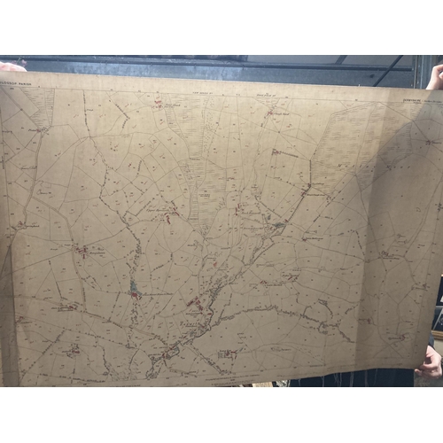 310 - TWO OLD ORDNANCE SURVEY MAP OF GLOSSOP PARISH DERBYSHIRE (NORTHERN DIVISION) PUBLISHED IN 1880