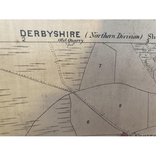 310 - TWO OLD ORDNANCE SURVEY MAP OF GLOSSOP PARISH DERBYSHIRE (NORTHERN DIVISION) PUBLISHED IN 1880