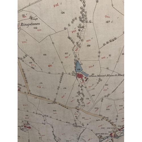 310 - TWO OLD ORDNANCE SURVEY MAP OF GLOSSOP PARISH DERBYSHIRE (NORTHERN DIVISION) PUBLISHED IN 1880