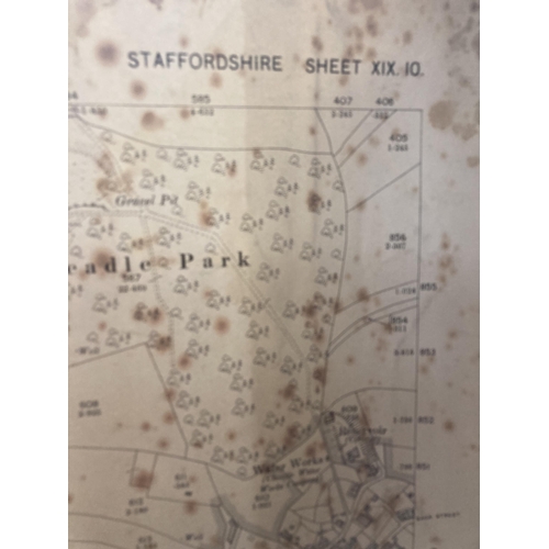 311 - A SECOND EDITION ORDNANCE SURVEY MAP OF STAFFORDSHIRE 1899 TOGETHER WITH TWO SMALLER LEEK DIVISION M... 