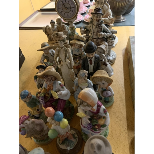 473 - A LARGE QUANTITY OF CERAMIC FIGURINES TO INCLUDE CONTINENTAL STYLE, CAPODIMONTE STYLE, ANIMALS, ETC