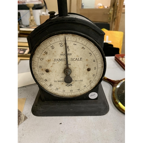 497 - A SET OF VINTAGE 'HUGHES' CAST FAMILY SCALES