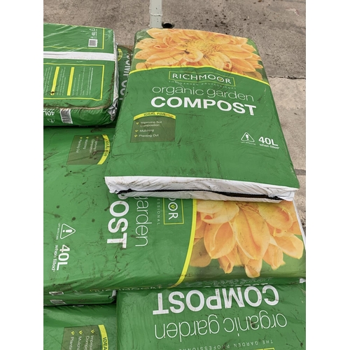 66 - FIVE BAGS OF 40 LITRES RICHMOOR ORGANIC COMPOST NO VAT