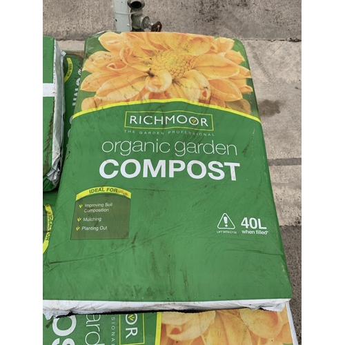 66 - FIVE BAGS OF 40 LITRES RICHMOOR ORGANIC COMPOST NO VAT