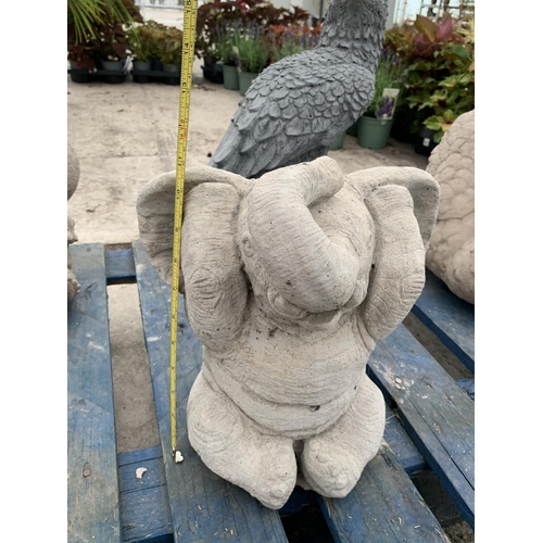 78 - A CONCRETE GARDEN ORNAMENT IN THE FORM OF AN ELEPHANT NO VAT