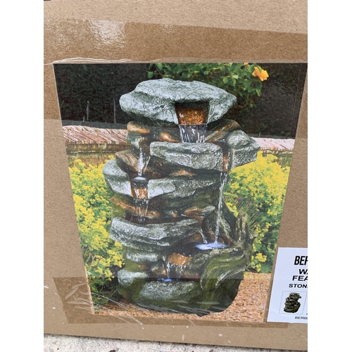 85 - AN AS NEW AND BOXED BERMUDA WATER FEATURE STONE FALLS NO VAT