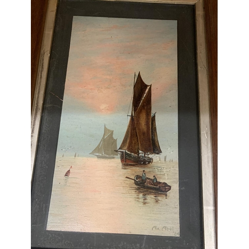 397 - A 1904 MARITIME OIL PAINTING SIGNED A V ABEL