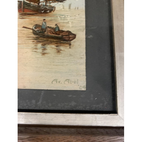 397 - A 1904 MARITIME OIL PAINTING SIGNED A V ABEL