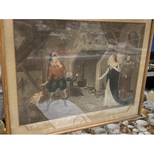 427 - A PAIR OF FRAMED THEATRICAL STYLE PRINTS