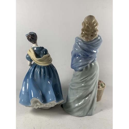 707 - TWO ROYAL DOULTONFIGURES TO INCLUDE REFELCTIONS HARVEST TIME AND ADRIENNE