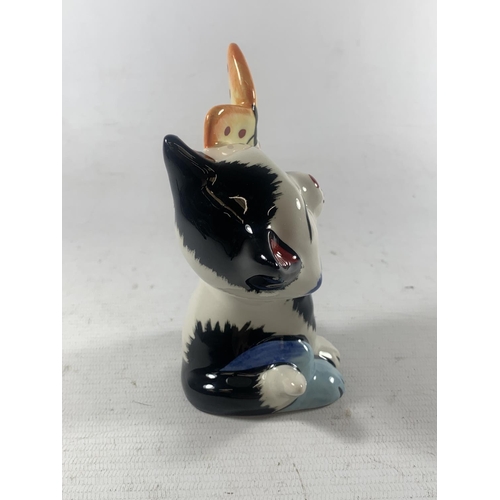 710 - A LORNA BAILEY HAND PAINTED AND SIGNED BUTTERFLY CAT