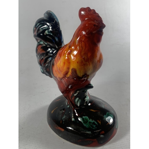 737 - AN ANITA HARRIS HAND PAINTED AND SIGNED IN GOLD FIGURE OF A COCKEREL