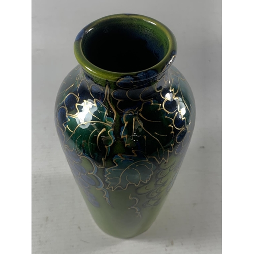 738 - AN ANITA HARRIS HAND PAINTED AND SIGNED IN GOLD VINEYARD VASE