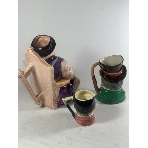 770 - THREE VARIOUS SIZED TOBY JUGS