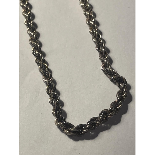 638A - A SILVER ROPE NECKLACE LENGTH 20 INCHES