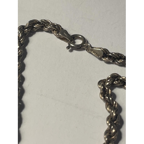 638A - A SILVER ROPE NECKLACE LENGTH 20 INCHES