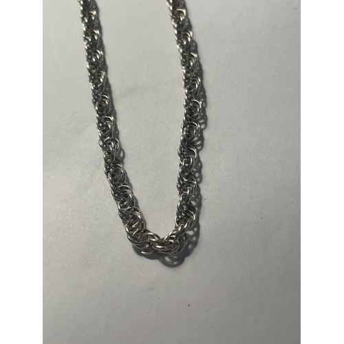 643A - A SILVER ROPE CHAIN NECKLACE LENGTH 20 INCHES