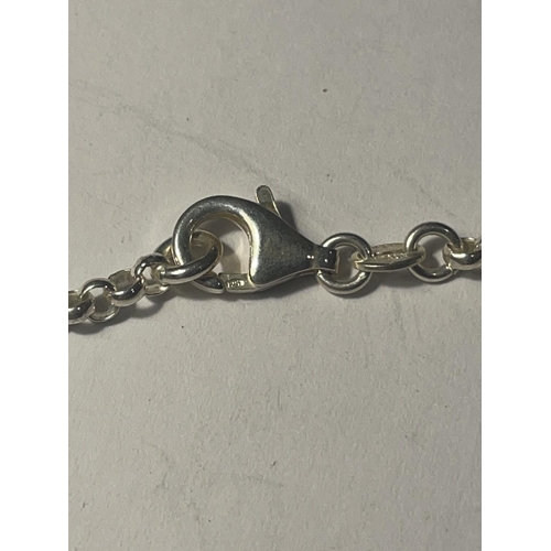 652A - A SILVER BELCHER CHAIN WITH STAR PENDANTS