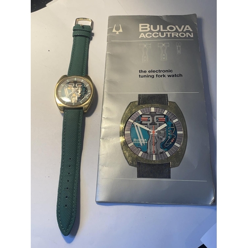 659 - A VINTAGE BULOVA ACCUTRON SPACE VIEW WRISTWATCH (SECOND HAND NOT ATTACHED)