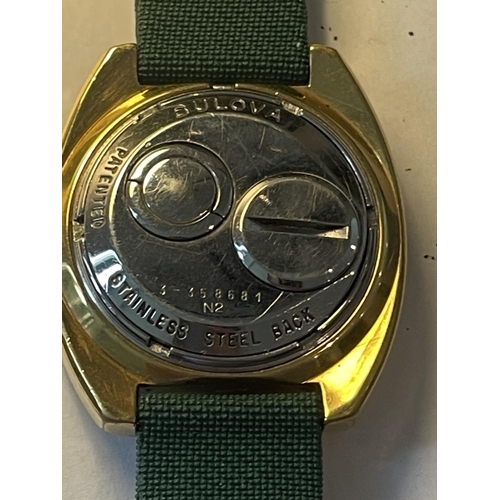 659 - A VINTAGE BULOVA ACCUTRON SPACE VIEW WRISTWATCH (SECOND HAND NOT ATTACHED)