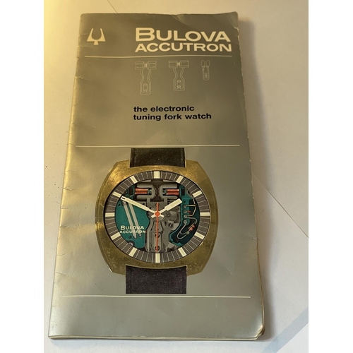 659 - A VINTAGE BULOVA ACCUTRON SPACE VIEW WRISTWATCH (SECOND HAND NOT ATTACHED)