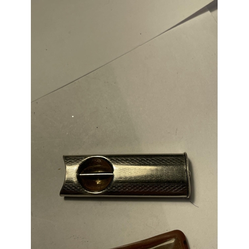 670 - A VINTAGE CIGAR CUTTER WITH CASE