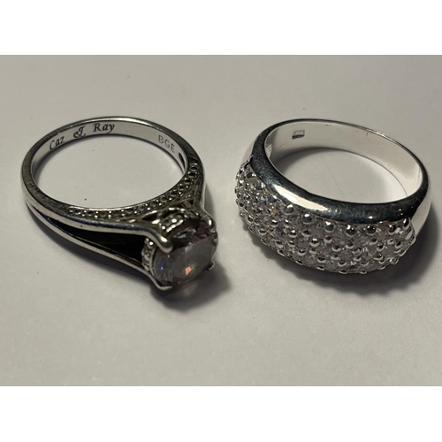 673 - FIVE VARIOUS SILVER RINGS