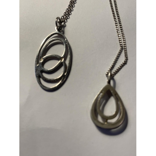 683 - FOUR SILVER NECKLACES WITH PENDANTS