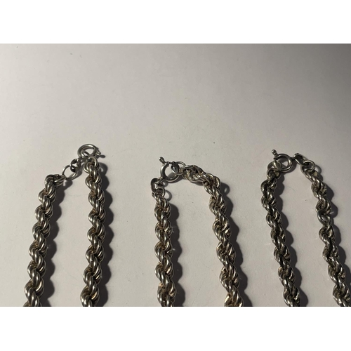 690 - THREE ROPE CHAIN BRACELETS