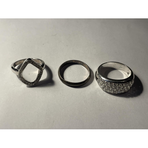 691 - FIVE VARIOUS SILVER RINGS