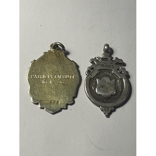 695 - TWO HALLMARKED SILVER FOBS TO INCLUDE A BIRMINGHAM AND A CHESTER