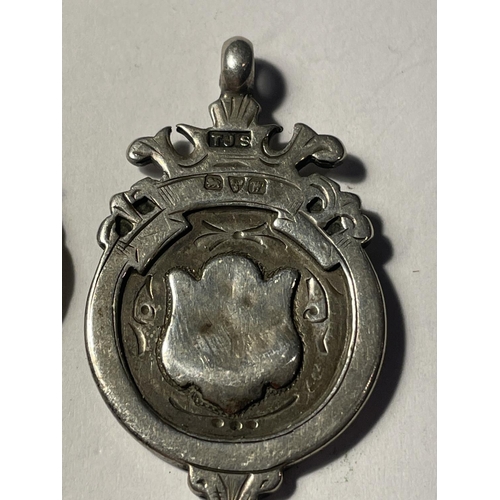 695 - TWO HALLMARKED SILVER FOBS TO INCLUDE A BIRMINGHAM AND A CHESTER