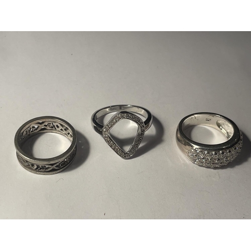 697 - FIVE SILVER RINGS